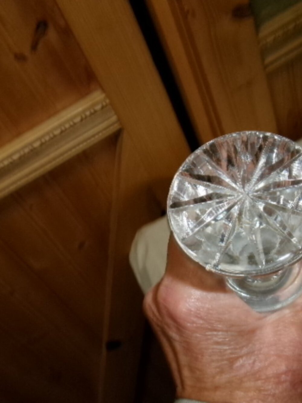 Vtg MCM Marshall Fields Hand Cut crystal west Germany Octagon shape decanter - Picture 4 of 9